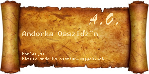 Andorka Osszián névjegykártya